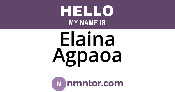 Elaina Agpaoa