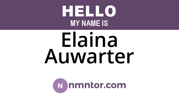 Elaina Auwarter