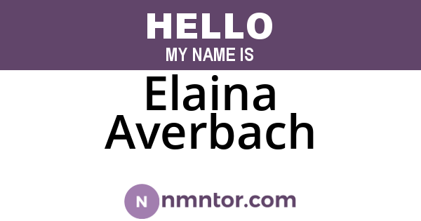 Elaina Averbach