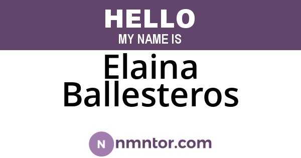 Elaina Ballesteros
