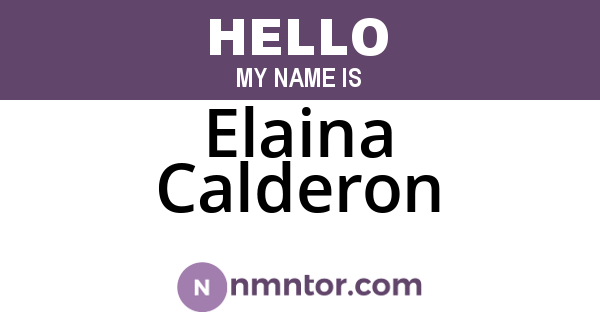 Elaina Calderon