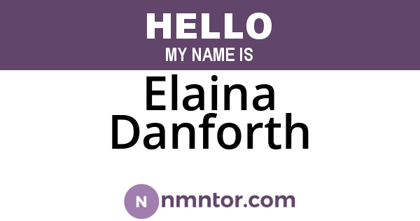 Elaina Danforth