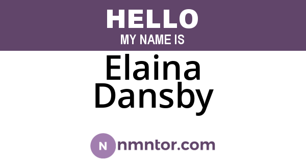 Elaina Dansby