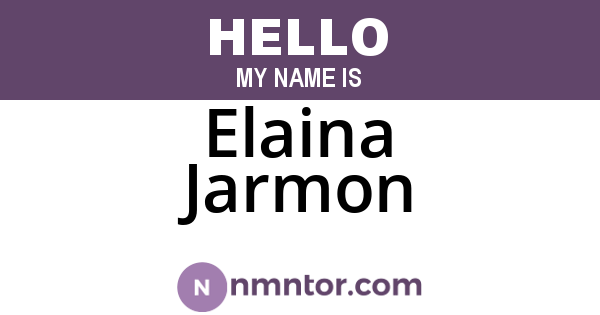 Elaina Jarmon