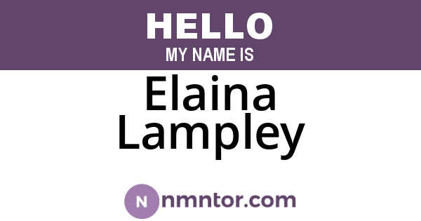 Elaina Lampley