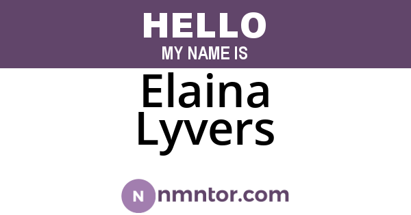 Elaina Lyvers