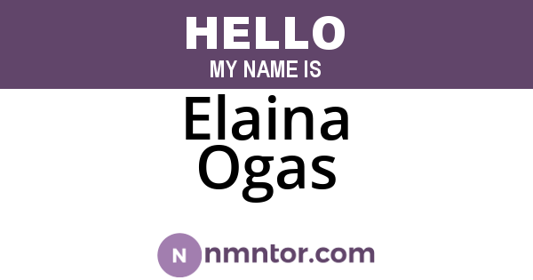 Elaina Ogas
