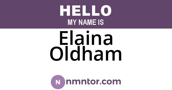 Elaina Oldham