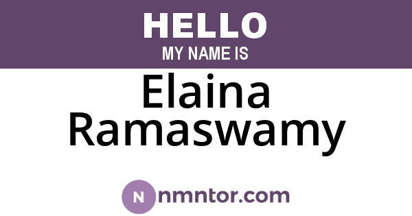 Elaina Ramaswamy