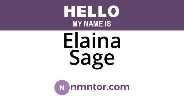 Elaina Sage