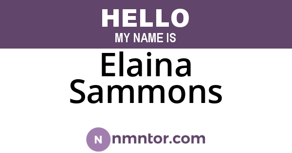 Elaina Sammons