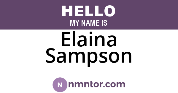 Elaina Sampson