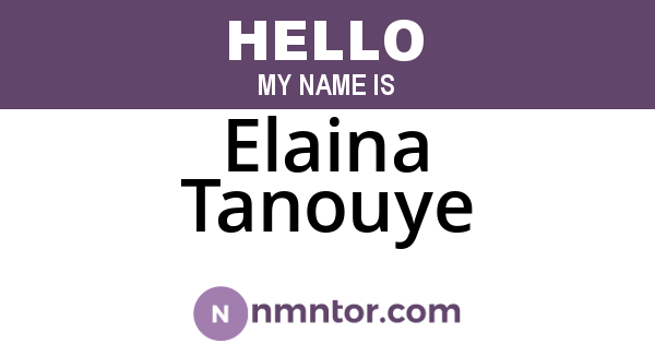 Elaina Tanouye