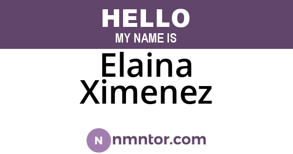 Elaina Ximenez