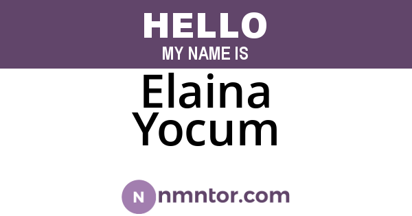 Elaina Yocum