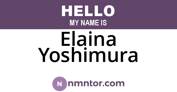 Elaina Yoshimura