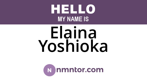 Elaina Yoshioka
