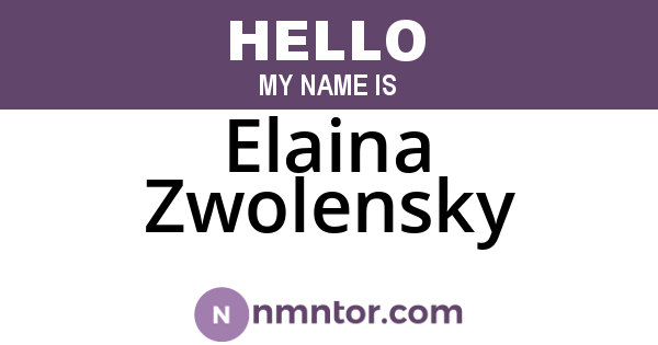 Elaina Zwolensky