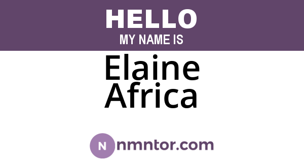 Elaine Africa