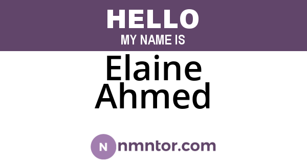 Elaine Ahmed