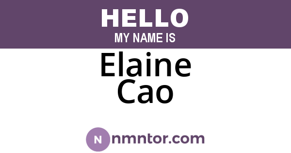 Elaine Cao