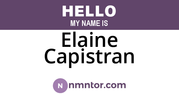 Elaine Capistran