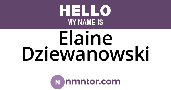 Elaine Dziewanowski