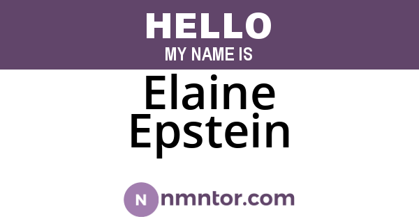 Elaine Epstein