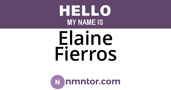 Elaine Fierros