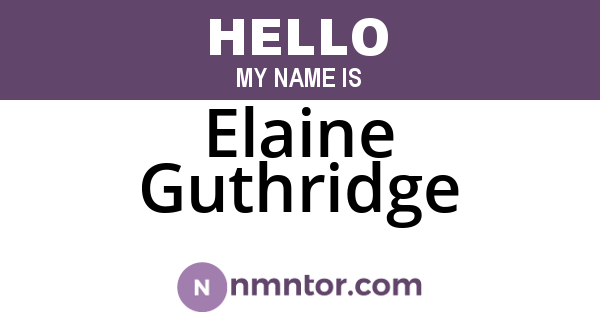 Elaine Guthridge