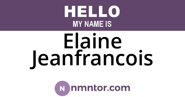Elaine Jeanfrancois