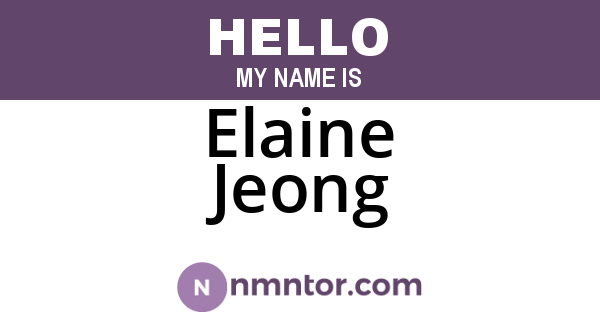 Elaine Jeong