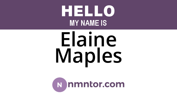 Elaine Maples