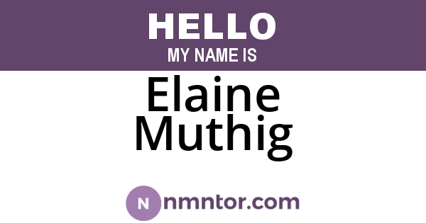 Elaine Muthig