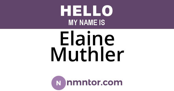 Elaine Muthler