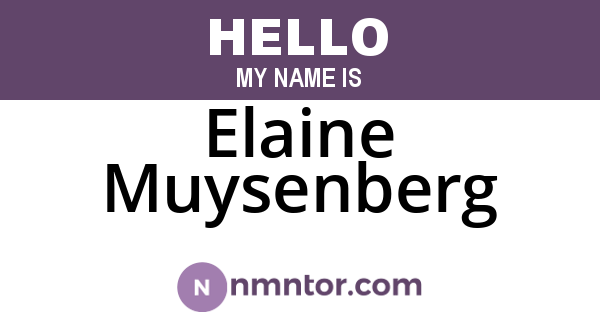 Elaine Muysenberg