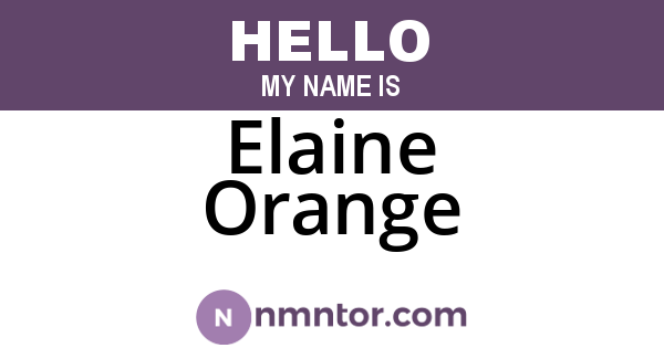 Elaine Orange