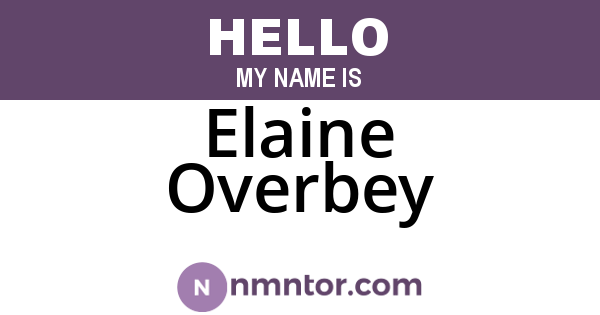 Elaine Overbey