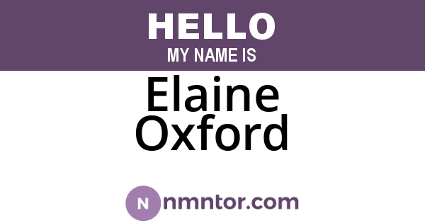 Elaine Oxford