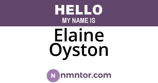 Elaine Oyston