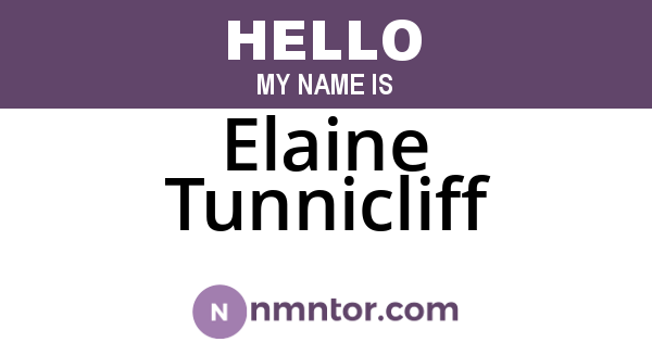 Elaine Tunnicliff