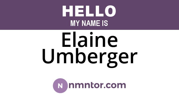 Elaine Umberger