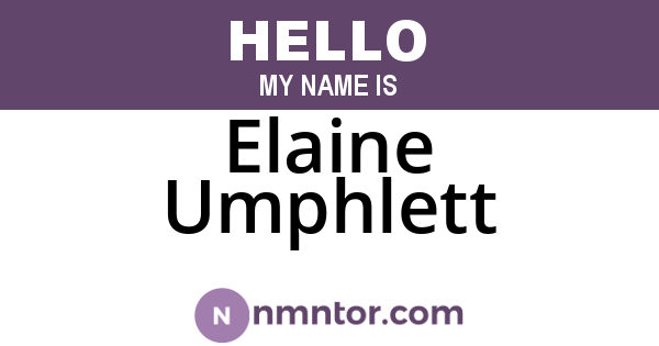 Elaine Umphlett