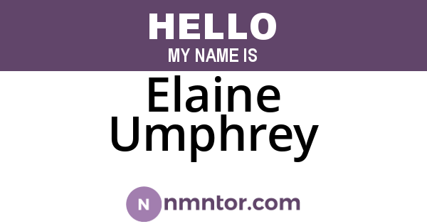 Elaine Umphrey