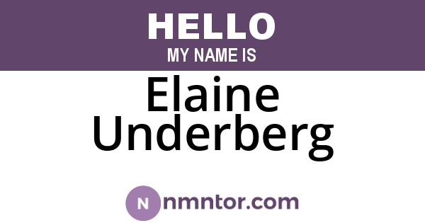 Elaine Underberg