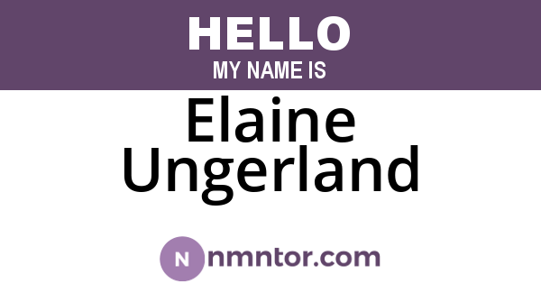 Elaine Ungerland