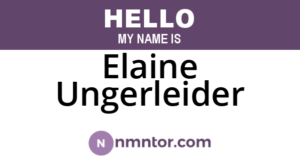 Elaine Ungerleider