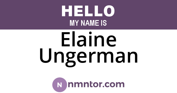 Elaine Ungerman