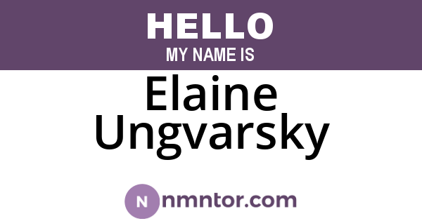 Elaine Ungvarsky