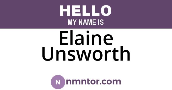 Elaine Unsworth